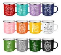 Zhehao 12 Pcs Christian Enamel Coffee Mugs Gifts Bulk, 12oz Inspirational Religious Inspirational Cups with Handles Church Gifts for Women Men Volunteer Team Staff Christmas Party Favors