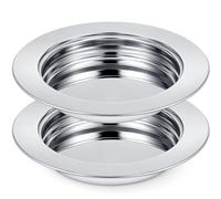 Zhehao 2 Pcs Communion Plates for Church Bread Plate Supplies Set Polished Stainless Steel Tray Churches Ware Sets (Silver) (DUO-Zhehao-934)
