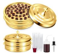 Zhehao 2-Tier Stainless Steel Communion Tray Set with Lid