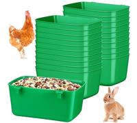 Zhehao 20 Pcs Bird Cage Cups Chicken Feeder Waterer Cups 18 oz Pigeon Feeder Plastic Poultry Wire Cage Hanging Rooster Chicken Water Bowl for Pet Bunny Gamefowl Poultry (Green)
