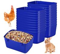 Zhehao 20 Pcs Bird Cage Cups Chicken Feeder Waterer Cups 18 oz Pigeon Feeder Plastic Poultry Wire Cage Hanging Chicken Water Bowl for Pet Bunny Poultry(Dark Blue)