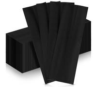 Zhehao 200 Pcs Kraft Paper Bags Kraft Churro Bags Grease Silverware Sleeves for Resistant Utensils Cutlery Cookies Bakery Candy Treats (Black)