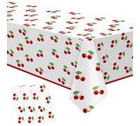 Zhehao 3 Pcs 54x108 Inch Cherry Tablecloth Decorations She's The Cherry on Top Disposable Plastic Table Cover Rectangle Table Runner for Bachelorette Bridal Shower Baby Shower Party Decor Supplies