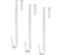 ZHEHAO 3 Pieces Christmas Decor Metal Wreath Hangers Over The Door Light Handy Wreath Hanger Hanging Hook (12 Inch, White)