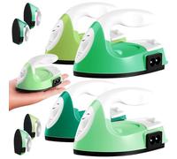 Zhehao 4 Pcs Mini Craft Iron Small Heat Press 3.39 x 2.36 x 2.56 Portable Heat Transfer Machine with Charging Base Accessories DIY Clothe Bead Patch Bag Hat Vinyl(Green Series)