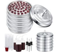 Zhehao 5 Sets Holy Communion Trays for Churches with Lid, including 300 Disposable Communion Cups, 3 Churches Cup Fillers, 3 Spouts (Silver)