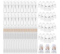 Zhehao 80 Pcs Lash Shampoo Bottle Brushes Kit 20 Foam Pump Dispensers 20 Lash Shampoo Brushes 20 Eyelash Aftercare Bag 20 Cleaning Pipes, Eyelash Extension Supplies(White, Sliver)