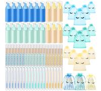 Zhehao 80 Pcs Lash Shampoo Bottle Brushes Kit 20 Foam Pump Dispensers 20 Lash Shampoo Brushes 20 Eyelash Aftercare Bag 20 Cleaning Pipes, Eyelash Extension Supplies (Multicolor)