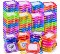Zhehao 96 Pcs Mini Magnetic Drawing Board for Kids, Backpack Keychain Clip Drawing Boards Doodle Erasable Sketch Writing Pad for Birthday Party Favors, Prizes, Goodie Bag Fillers Gift (Multicolor)