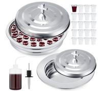 Zhehao Communion Set Holy Communion Trays for Churches with Lid Communion Plates with Lid Churches Communion Cups Filler and Disposable Communion Cups Communion Supplies(2 Pcs,Silver)