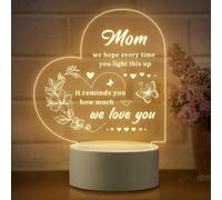 ZHEHENG Gifts for Mum, Mum Gifts with Warm Light & Wood Base - Sweet Night Light with Touching Words,for Bedroom Decor, Birthday, Christmas, Mother's Day, Thanksgiving, Retirement for Mom Mami