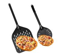 ZHEHNSA Perforated Pizza Peel Perforated Set, Pizza Shovel Perforated Aluminium Comfortable Removable Heat-Insulated Handles with Pizza Turner 7 Inch and 12 Inch Reversible Transport Pizza