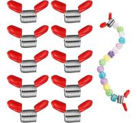 Zheigaoxea 10PCS Spring Clamps Stopper for Jewelry Making, Soft Flex Bead Clamps, Bead Line End to Prevent Beads from Falling, Supplies Essential Jewelry Making Tool for DIY Bracelets, Necklaces, Earr