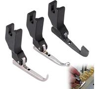 Zheigaoxea 3 Pack P369 New Bead Sequin Special Presser Foot, Bead Crusher Presser Foot for Sewing Machine, Wedding Dress Bead Fabric Sewing Machine Accessories for Wedding Dress Fabric（Black）