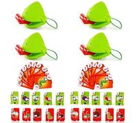 Zheigaoxea 4 Pcs Chameleon Tongue Shooting,2026 New Frog Tongue, Lizard Party Blower Mask-Contains 4 Tongue-Out Masks, 4 Tongues, 20 Target Cards, and 20 Flip Cards（4 Pcs）