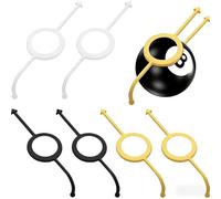 Zheigaoxea 6 Pcs Precision Pool Shot Aiming Aid, Billiards Aiming Aid, Cue Shot Aiming Aid for 2-1/4" Balls, Improve Your Pool Skills, Perfect for Beginners & Intermediate Players（White/Yellow/Black）