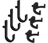 Zheigaoxea 6 Pcs Storage Shed Hooks for Suncast, Black J and U Hanger Tool Shelves Organizer Accessories Supplies Compatible with Craftsman
