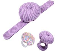 Zheigaoxea Elastic Wrist Pin Cushion Ring Pincushions for Sewing Cute Pumpkin Sewing Needle Cushion kit with 1Pcs Finger Ring Pincushions, DIY Handcraft Needles Holder, Quilting Accessories（Purple）
