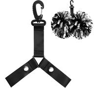 Zheigaoxea Pom Pom Holder Hanger with Snap Button for Backpack Cheerleader Team Tags Cheer Bag Strap Accessories Cheerleading Essentials (Black)