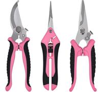 Zheigaoxea Pruning Shears Gardening Scissors Tools: 3pcs Outdoors&Indoor Garden Clippers, Rose Snips, Plant Clippers, Wood Pruner, Gardener Work Accessories for Flower Arrangement, Yard Landscaping (P