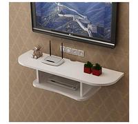 ZHEN GUO Floating TV Stand Shelf Console,TV Cabinet Set-top Box Wall Shelf Space Shelf Creative Wall Decoration, 60cm (Color : White)