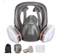 ZhenBaoTian 7 in 1 Full-face 6800 Respirator gas mask set of seven +10PCS white cotton for Paint Sparying Organic Vapor and Dust Filter, Two Kinds of Connectors