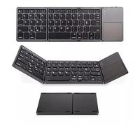 ZhenBaoTian Tri-fold keyboard Foldable Bluetooth Keyboard with Touchpad, Portable Travel Mini Wireless tech Left right confirmation key Keyboard， Pocket Rechargeable for iOS Android Windows