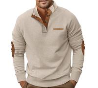 ZHENDEGL Fashion Sweaters For Men Work Jumpers For Men Mens Sweater With Elbow Patches Mens Corduroy Shirt Lapel Collar Button Up Pullover Mens Hoodies Pullover Mens Hoodies Pullover Mens Corduroy
