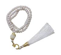 ZHENGCI Bracelet 6mm Mohammed Rosary Tasbih Prayer Beads 99 Beads Pearls Charm Misbaha Meditation Bracelet Necklace