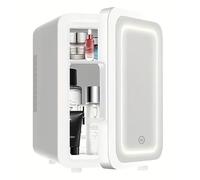 ZHENGE Mini Fridge with Dimmable LED Mirror,6 Liter Portable Cooler And Warmer Personal Refrigerator For Skin Care,Cosmetics, Beverage,Great For Office,Bedroom,Car Small Kitchen Appliance