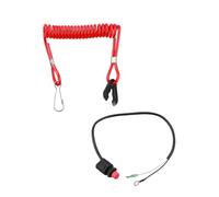 Zhenghe Boat Engine Emergency Stop Switch Safety Tether Lanyard Replacement for Yamaha Tohatsu Honda - Kill Switch Key 6E9-82575-00-00 6E9-82575-01-00 6E9-82575-02-00 18-65450 - 55 Inch Long Coiled