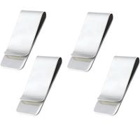 Zhenghebuy 4 Pcs Money Clips,Stainless Steel Money Clips,Money Holder,Silver Cash Clip,Metal Slim Money Clip for Cash,Invoice,Business Card,Credit Card