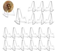 Zhenghebuy Card Display Stand,20Pcs Mini Clear Coin Display Stand,Acrylic Trading Thickened Display Easel,Multifunctional Display Holder(2.13 Inch Tall)