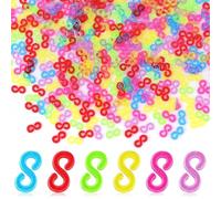 Zhenghebuy Loom Band Clips, 500pcs Multicoloured Plastic S Clips, Jewelry Making Craft Kit for Kids