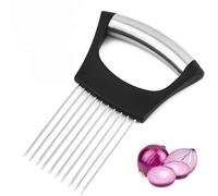 Zhenghebuy Onion Slicer,Stainless Steel Onion Holder,Meat Slicer Meat Tenderizer Needle,Kitchen Useful Gadgets for Cutting Vegetable,Fruit,Potato