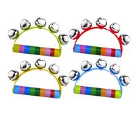 Zhenghebuy Tambourine for Kids,4 Pcs Half Moon Tambourine Handbell,Baby Tambourine,Hand Cranked Sled Bells,Kids Musical Instruments for Child Early Educational