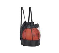 Zhenghebuy Unisex Drawstring Backpack,Basketball Carrying Bag,Single Ball Mesh Bag,Portable Gym Bag, Durable Oxford Sports Bag(Black)
