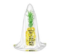 Zhengjia Be A Pineapple Print Halloween Hooded Cape Witch Cosplay Accessories Adult/Kids Fancy Dress Costume For Masquerade, Halloween, Family Party