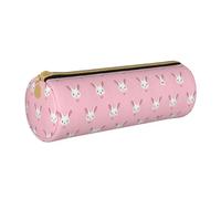 Zhengjia Bunny Cute Round Leather Pencil Case - Large Capacity Pencil Case for School & Office