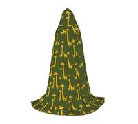 Zhengjia Cartoon Giraffe Print Halloween Hooded Cape Witch Cosplay Accessories Adult/Kids Fancy Dress Costume For Masquerade, Halloween, Family Party