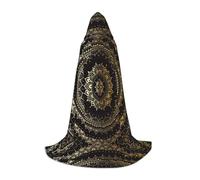 Zhengjia Circle Print Halloween Hooded Cape Witch Cosplay Accessories Adult/Kids Fancy Dress Costume For Masquerade, Halloween, Family Party