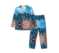 Zhengjia Funny Dolphin Looking At You Men'S Pyjamas Sets, Men'S Loungewear Set, Breathable And Comfortable Comfortable Sleepwear Black