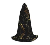 Zhengjia Gold Black Wallpaper Print Halloween Hooded Cape Witch Cosplay Accessories Adult/Kids Fancy Dress Costume For Masquerade, Halloween, Family Party