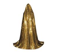 Zhengjia Gold Sequin Sparkle Print Halloween Hooded Cape Witch Cosplay Accessories Adult/Kids Fancy Dress Costume For Masquerade, Halloween, Family Party