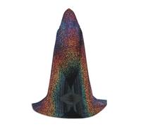 Zhengjia Holographic Dreams Print Halloween Hooded Cape Witch Cosplay Accessories Adult/Kids Fancy Dress Costume For Masquerade, Halloween, Family Party