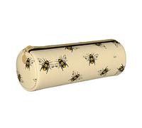 Zhengjia Honey Bee Round Leather Pencil Case - Large Capacity Pencil Case for School & Office