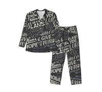 Zhengjia I Know The Plans Have You Declares Lord Men'S Pyjamas Sets, Men'S Loungewear Set, Breathable And Comfortable Comfortable Sleepwear Black