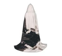 Zhengjia Iceland Print Halloween Hooded Cape Witch Cosplay Accessories Adult/Kids Fancy Dress Costume For Masquerade, Halloween, Family Party