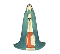 Zhengjia Llama In A Scarf Print Halloween Hooded Cape Witch Cosplay Accessories Adult/Kids Fancy Dress Costume For Masquerade, Halloween, Family Party