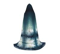 Zhengjia Magic Lotus Floral Print Halloween Hooded Cape Witch Cosplay Accessories Adult/Kids Fancy Dress Costume For Masquerade, Halloween, Family Party